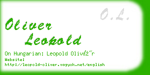 oliver leopold business card